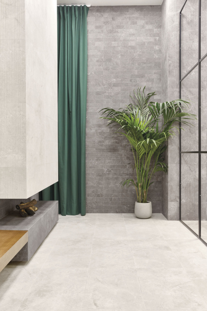 Cersaie 2021 - Stone Age White + Grey - Sala amb04