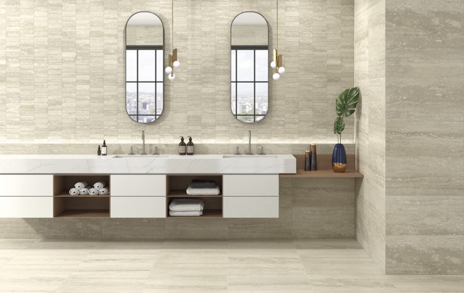 Pure Travertine Beige + Picket - WC amb