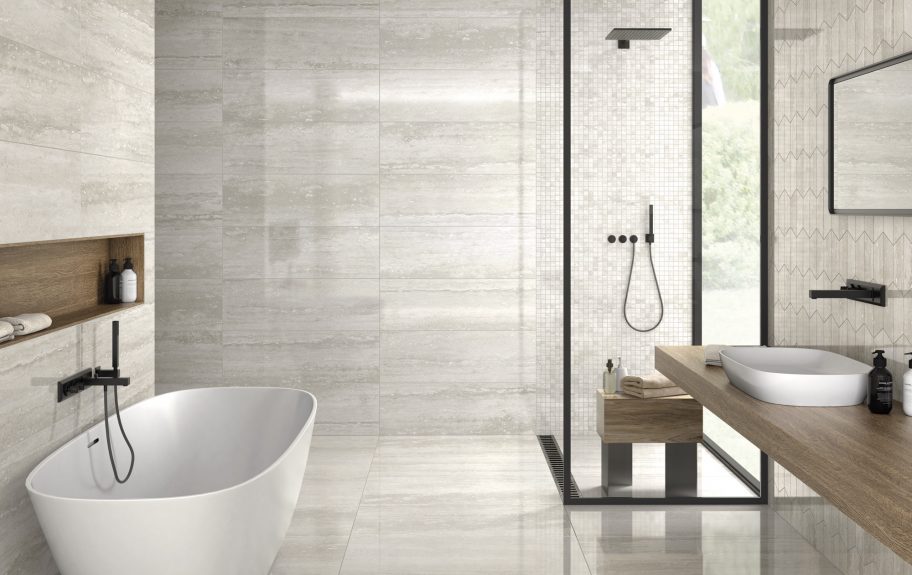 Pure Travertine Grey Polished - WC amb