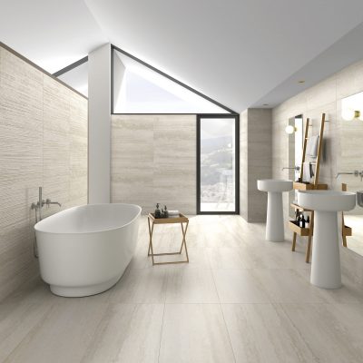 Pure Travertine Ivory + Groove - WC amb