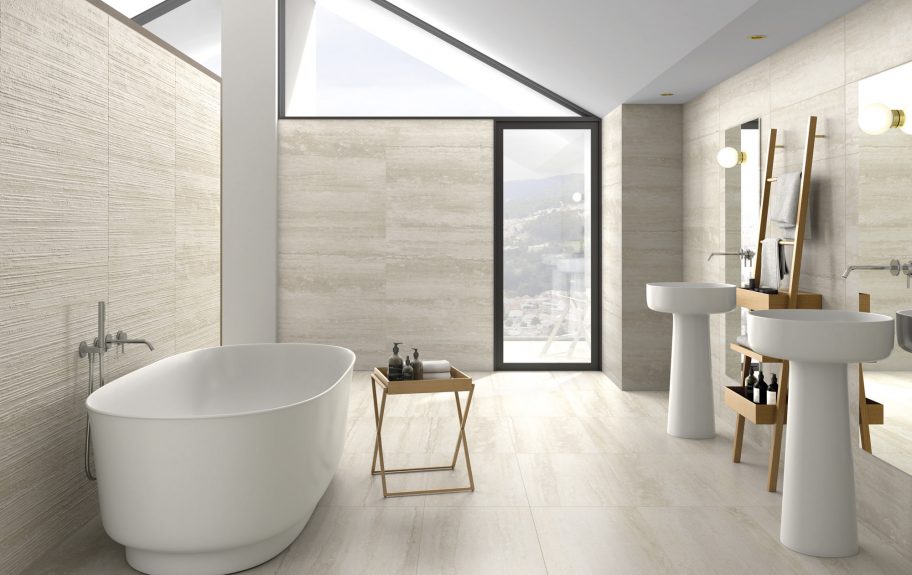 Pure Travertine Ivory + Groove - WC amb